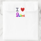 Funny I Liebe Slime Art Quadratischer Aufkleber (Tasche)