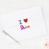 Funny I Liebe Slime Art Quadratischer Aufkleber (Umschlag)