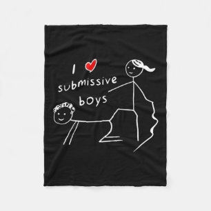 Funny I Liebe Submissive Jungs ich Herz Submissive Fleecedecke