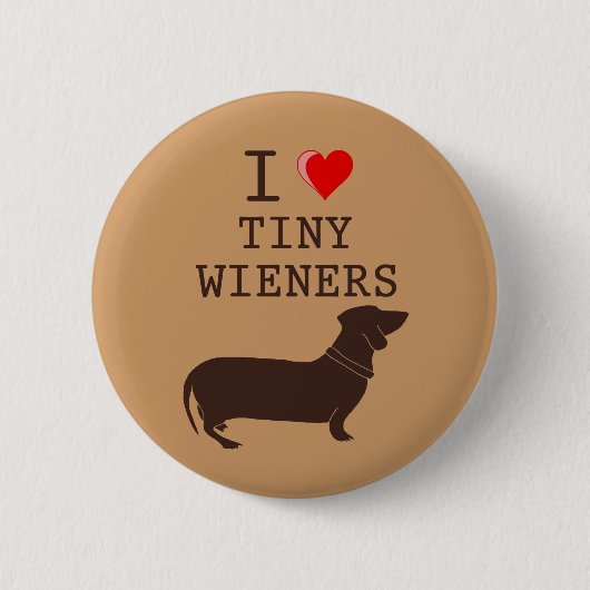 Funny I Liebe Tiny Dackel Dackel Button (Vorderseite)