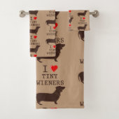 Funny I Liebe Tiny Dackel Dackel Hund Badhandtuch Set (Insitu)
