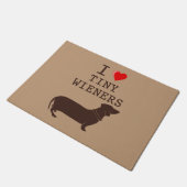 Funny I Liebe Tiny Dackel Dackel Hund Fußmatte (Schrägansicht)