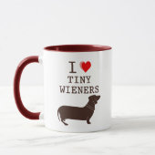 Funny I Liebe Tiny Dackel Dackel Tasse (Links)