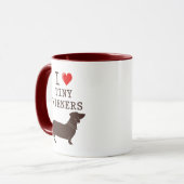 Funny I Liebe Tiny Dackel Dackel Tasse (Vorderseite Links)