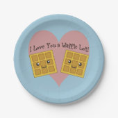 Funny I Liebe You A Waffle Lot Niedliche Kawaii Wa Pappteller (Vorderseite)