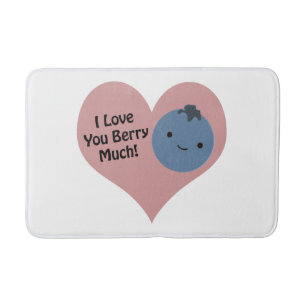 Funny I Liebe You Berry Much Niedlich Kawaii Blueb Badematte