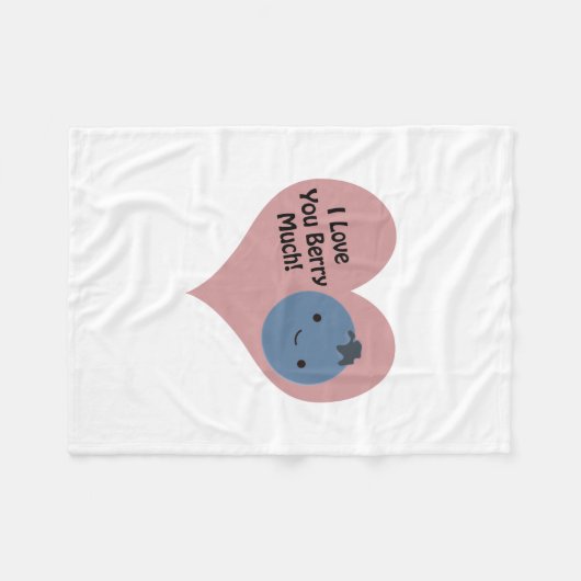 Funny I Liebe You Berry Much Niedlich Kawaii Blueb Fleecedecke (Vorderseite (Horizontal))