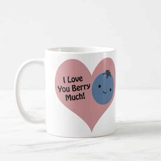 Funny I Liebe You Berry Much Niedlich Kawaii Blueb Kaffeetasse (Links)