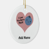 Funny I Liebe You Berry Much Niedlich Kawaii Blueb Keramikornament (Rechts)