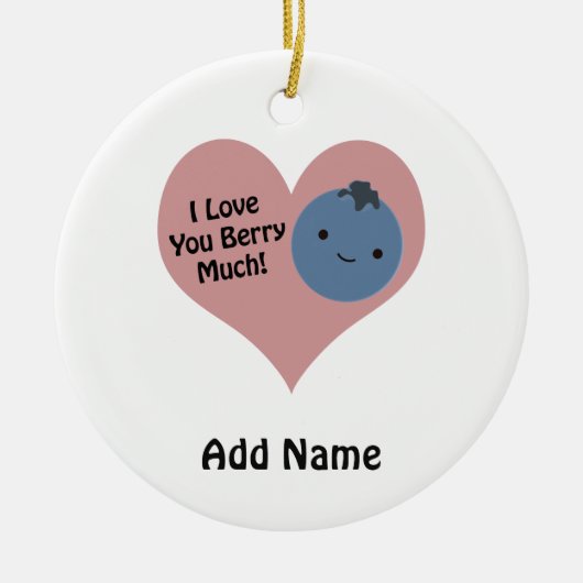 Funny I Liebe You Berry Much Niedlich Kawaii Blueb Keramikornament (Vorne)