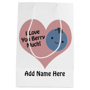 Funny I Liebe You Berry Much Niedlich Kawaii Blueb Mittlere Geschenktüte
