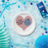 Funny I Liebe You Berry Much Niedlich Kawaii Blueb Pappteller (Party)
