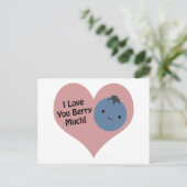 Funny I Liebe You Berry Much Niedlich Kawaii Blueb Postkarte (Stehend Vorderseite)