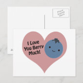 Funny I Liebe You Berry Much Niedlich Kawaii Blueb Postkarte (Vorne/Hinten)