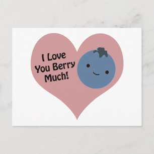 Funny I Liebe You Berry Much Niedlich Kawaii Blueb Postkarte