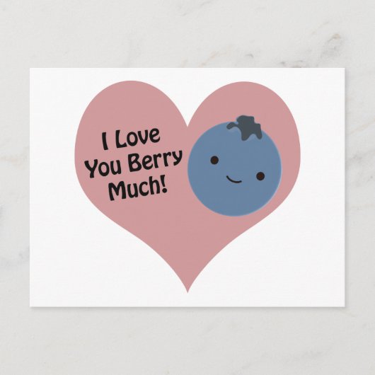 Funny I Liebe You Berry Much Niedlich Kawaii Blueb Postkarte (Vorderseite)