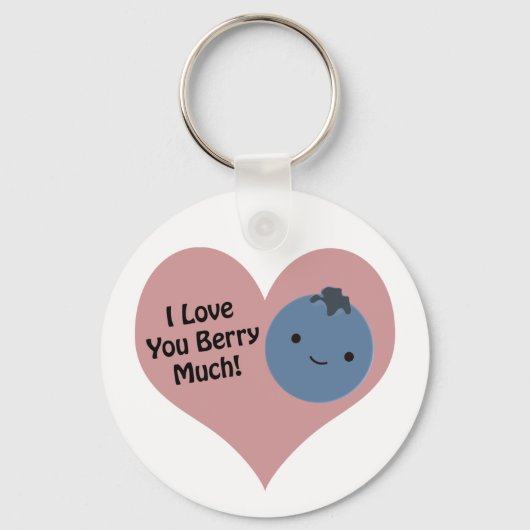 Funny I Liebe You Berry Much Niedlich Kawaii Blueb Schlüsselanhänger (Vorderseite)