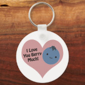 Funny I Liebe You Berry Much Niedlich Kawaii Blueb Schlüsselanhänger (Vorderseite)