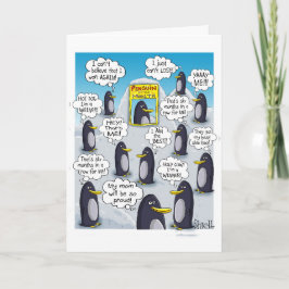 FUNNY "I LIEBE YOU" CARD - Pinguin of the Month. Karte