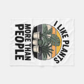 Funny I Like Plants More Than People Design  Fleecedecke (Vorderseite (Horizontal))