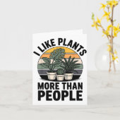 Funny I Like Plants More Than People Design Karte (Gelbe Blume)