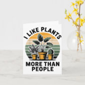 Funny I Like Plants More Than People Design Karte (Gelbe Blume)