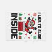 Funny I Like To Slide Inside Santa Ugly Christmas Fleecedecke (Vorderseite (Horizontal))