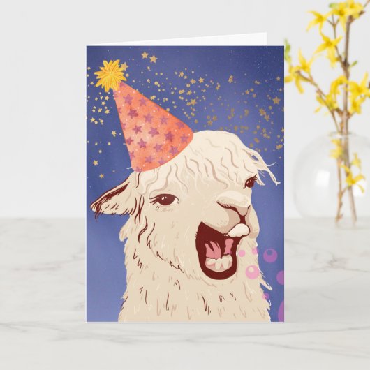 Funny I Llama wünscht Ihnen glückliche Burpday Car Karte (Gelbe Blume)