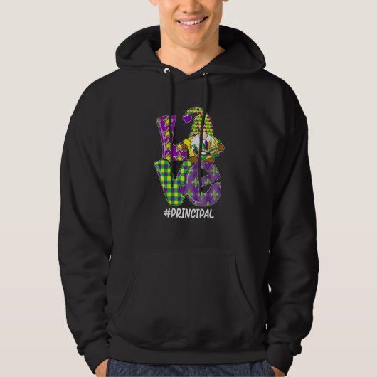 Funny I Love Mardi Gras Assistant Principal Gnome Hoodie (Vorderseite)