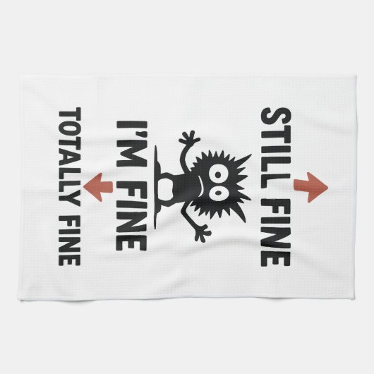 Funny "I m Fine" Arrows Cartoon T - Shirt Geschirrtuch (Horizontal)