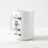 Funny "I m Fine" Arrows Cartoon T - Shirt Kaffeetasse (Vorderseite Links)