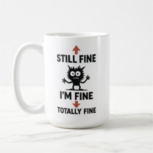 Funny "I m Fine" Arrows Cartoon T - Shirt Kaffeetasse