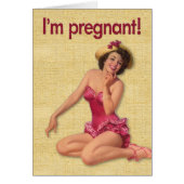 Funny "I’m Pregnant" Button-Up Girl Birthday Card (Vorne)