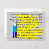 Funny "I m Sorry" Karten und Schlüsselketten (Vorne/Hinten)