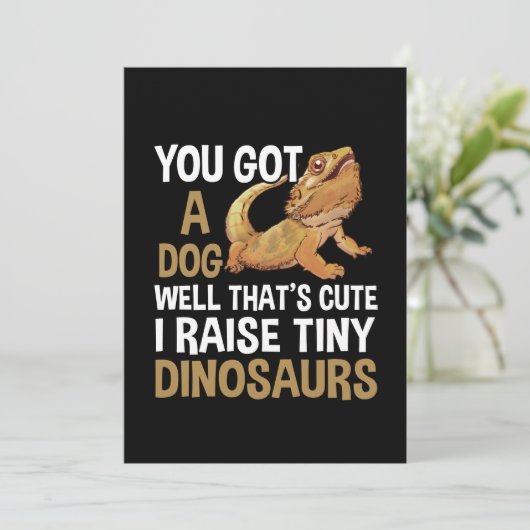Funny I Raise Tiny Dinosaurier Barted Dragon Pet Save The Date (Stehend Vorderseite)
