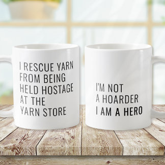 Funny I Rescue Yarn Crochet Lover Kaffeetasse