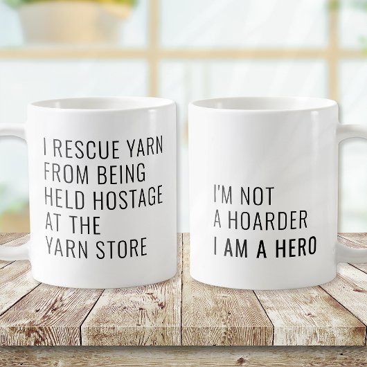 Funny I Rescue Yarn Crochet Lover Kaffeetasse