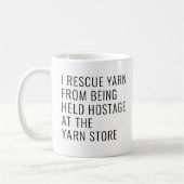Funny I Rescue Yarn Crochet Lover Kaffeetasse (Links)