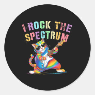 Funny I Rock The Spectrum Autism Mama Vater Motiva Runder Aufkleber