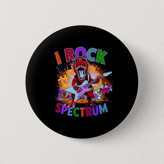 Funny I Rock the Spectrum Autismus Mutter Bewussts Button (Vorderseite)