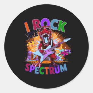 Funny I Rock the Spectrum Autismus Mutter Bewussts Runder Aufkleber