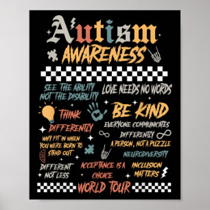 Funny I Rock The Spectrum Autismus World Tour Auti Poster