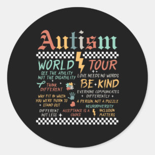 Funny I Rock The Spectrum Autismus World Tour Auti Runder Aufkleber