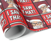 Funny "I Saw That" Santa Claus Meme Comic Geschenkpapier (Rolleneckpunkt)