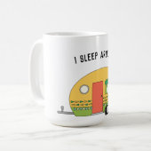 Funny I schlafe um RV Latte Tasse (Vorderseite Links)