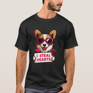 Funny I Stearts Kids Mens Frauen Dog Corgi Va T-Shirt