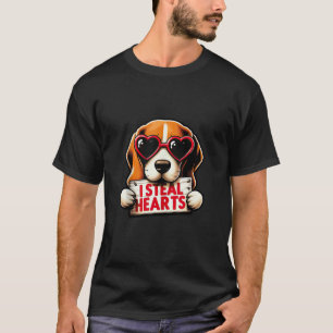 Funny I Stearts Kids Mens Womens Beagle Valen T-Shirt