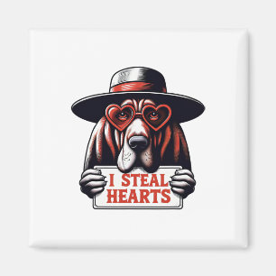 Funny I Stearts Kids Mens Womens Bloodhound V Magnet