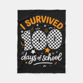 Funny I Survived 100 Days Of School Student Teache Fleecedecke (Vorderseite)
