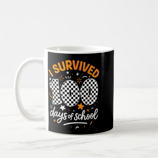 Funny I Survived 100 Days Of School Student Teache Kaffeetasse (Links)